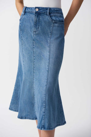 Joseph Ribkoff Stretch Denim Trumpet Skirt