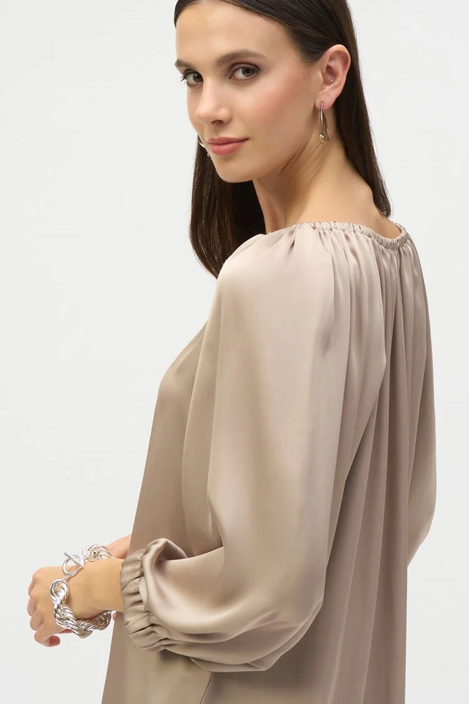 Joseph Ribkoff Satin V-Neck Straight Top