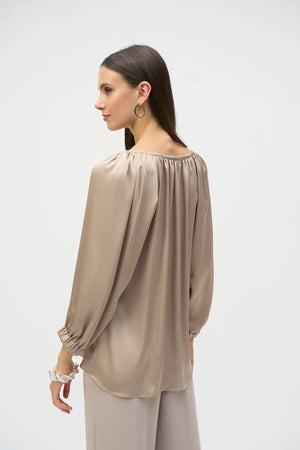 Joseph Ribkoff Satin V-Neck Straight Top