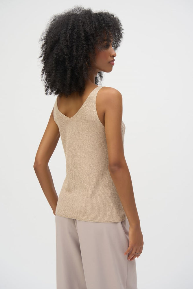 Joseph Ribkoff Metallic Knitted Camisole with Rhinestones