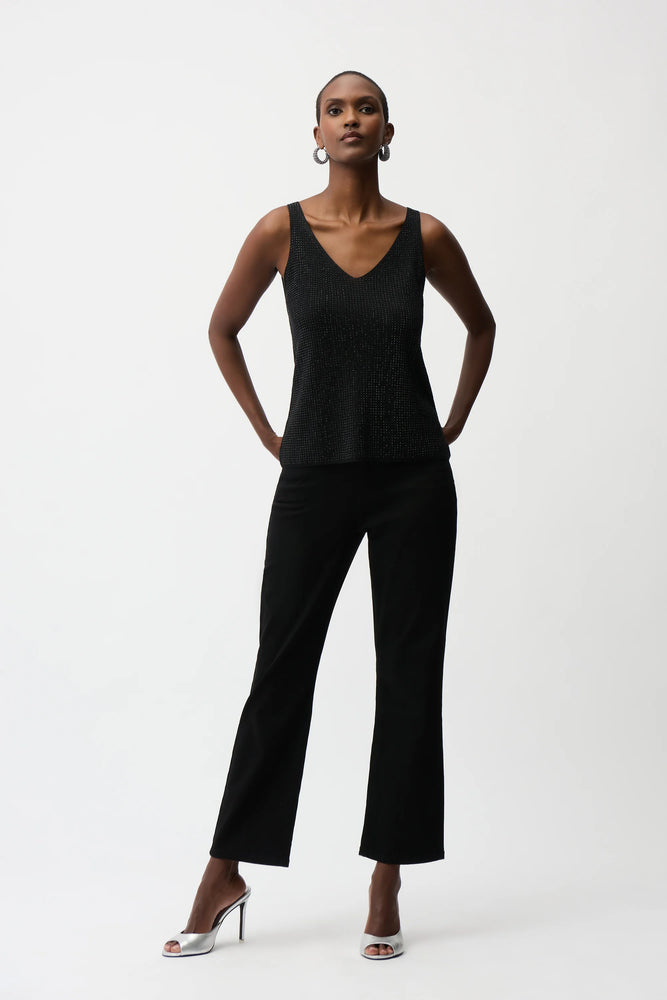 Joseph Ribkoff Metallic Knitted Camisole with Rhinestones