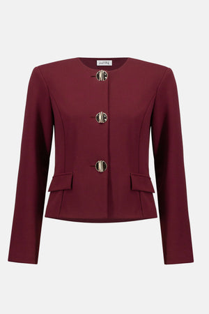 Joseph Ribkoff Scuba Crepe Boxy Blazer, Merlot