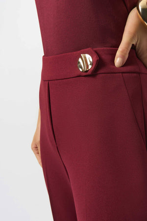 Joseph Ribkoff Scuba Crepe Wide Leg Pants, Merlot
