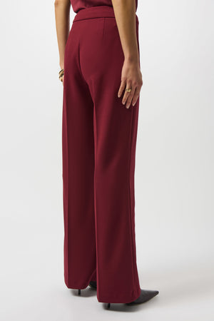 Joseph Ribkoff Scuba Crepe Wide Leg Pants, Merlot