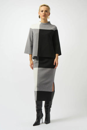 Joseph Ribkoff Jacquard Color Block Sweater