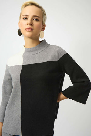Joseph Ribkoff Jacquard Color Block Sweater