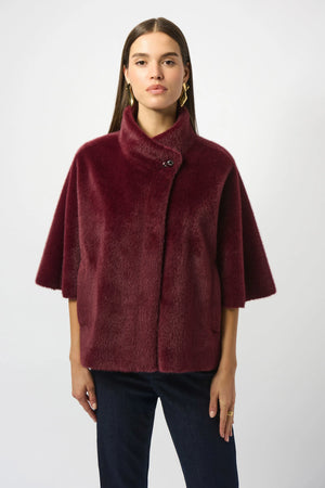 Joseph Ribkoff Bonded Faux Fur Suede Jacket