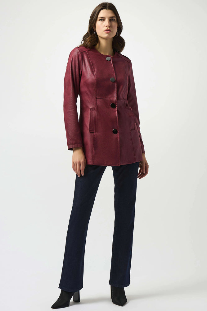 Joseph Ribkoff Foiled Faux Suede Fitted Jacket