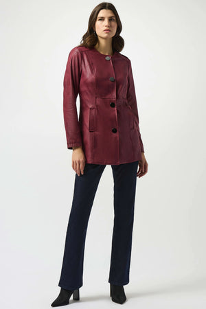 Joseph Ribkoff Foiled Faux Suede Fitted Jacket