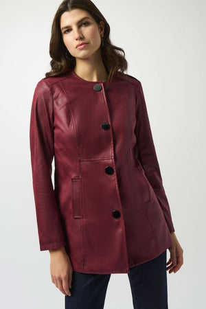 Joseph Ribkoff Foiled Faux Suede Fitted Jacket