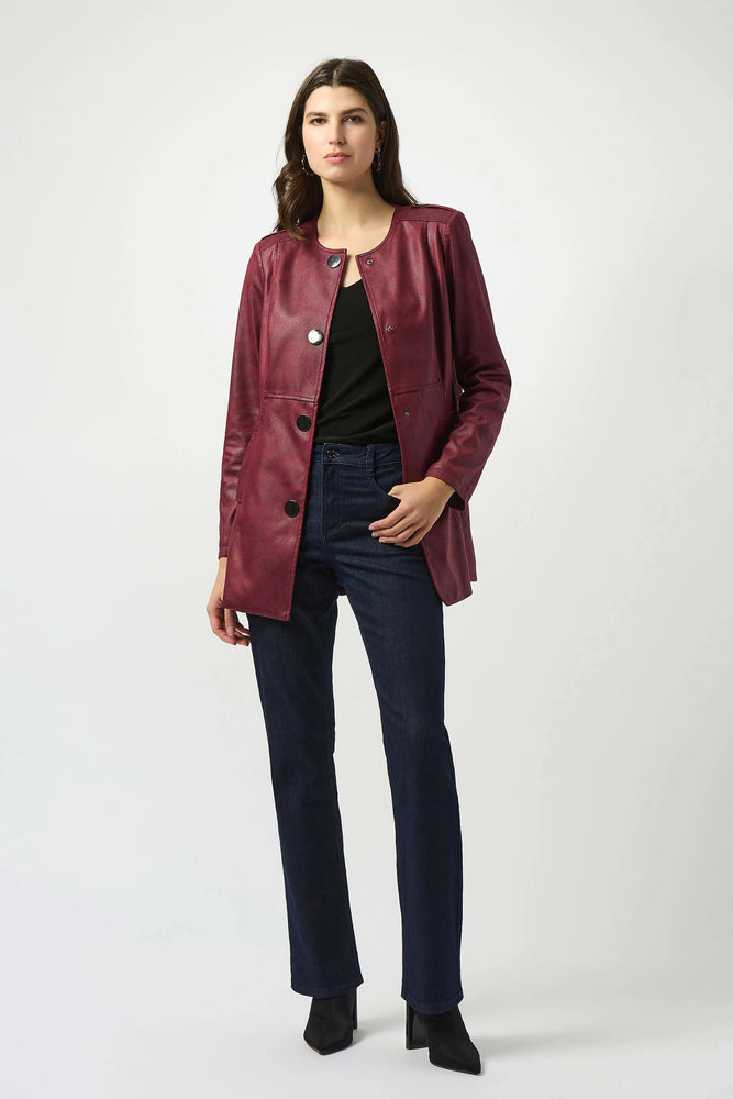 Joseph Ribkoff Foiled Faux Suede Fitted Jacket