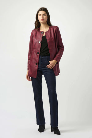 Joseph Ribkoff Foiled Faux Suede Fitted Jacket