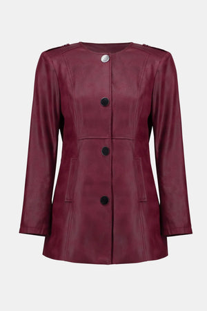 Joseph Ribkoff Foiled Faux Suede Fitted Jacket
