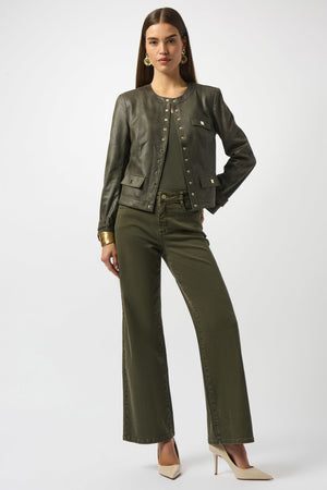 Joseph Ribkoff Foiled Faux Suede Fitted Jacket