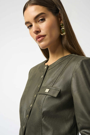 Joseph Ribkoff Foiled Faux Suede Fitted Jacket