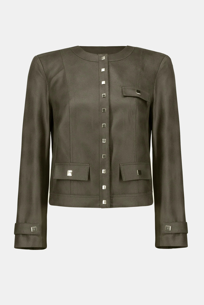 Joseph Ribkoff Foiled Faux Suede Fitted Jacket