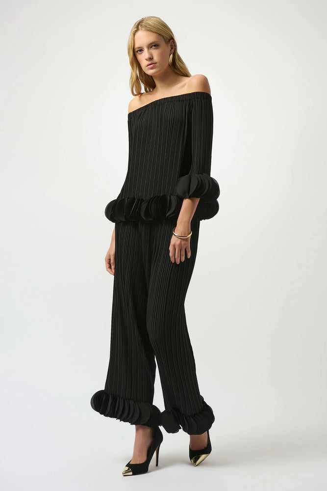 Joseph Ribkoff Georgette Off Shoulder Pleated Top