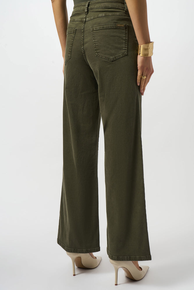 Joseph Ribkoff Goldie Classic Wide Leg Stretch Denim Jeans, Avocado