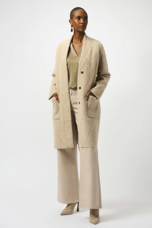 Joseph Ribkoff Feather Yarn Sweater-Knit Coat