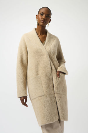 Joseph Ribkoff Feather Yarn Sweater-Knit Coat