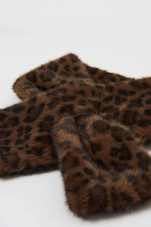 Joseph Ribkoff Faux Fur Leopard Print Pull Through Scarf