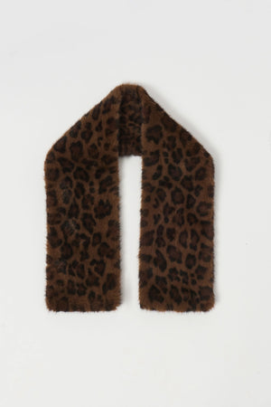 Joseph Ribkoff Faux Fur Leopard Print Pull Through Scarf