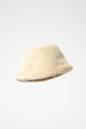 Joseph Ribkoff Faux Fur Bucket Hat, Almond