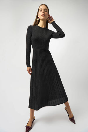 Joseph Ribkoff Knit Fit and Flare Crew Neck Dress