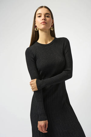 Joseph Ribkoff Knit Fit and Flare Crew Neck Dress