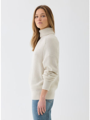 Majestic Filatures Merino Rib Semi Relaxed Long Sleeve Turtleneck