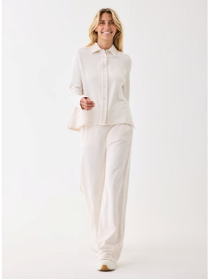 Majestic Filatures French Terry Long Sleeve Relaxed Shirt with Back Pleat