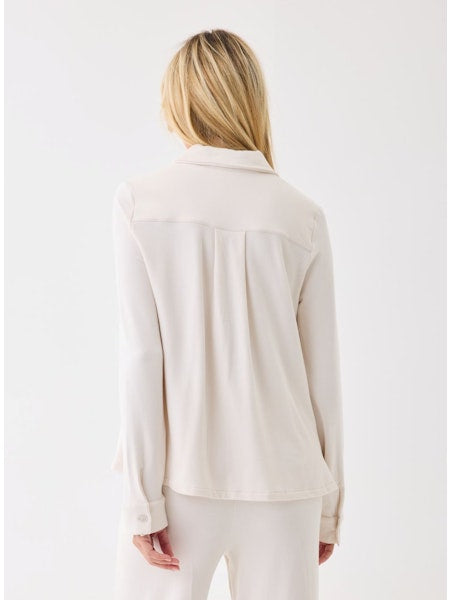 Majestic Filatures French Terry Long Sleeve Relaxed Shirt with Back Pleat