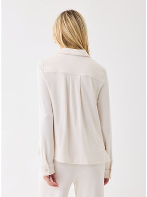 Majestic Filatures French Terry Long Sleeve Relaxed Shirt with Back Pleat