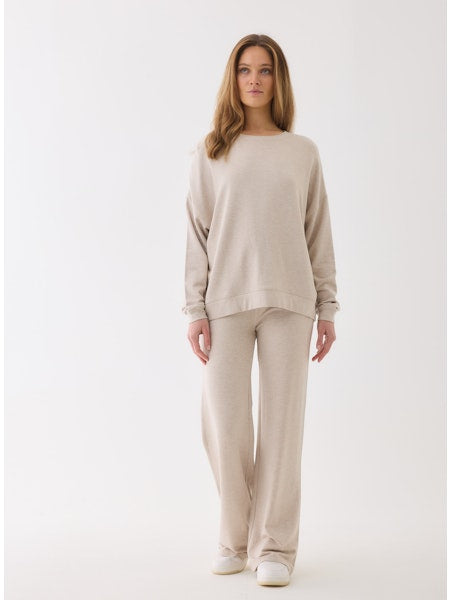 Majestic Filatures French Terry Long Sleeve Crewneck with Banded Bottom