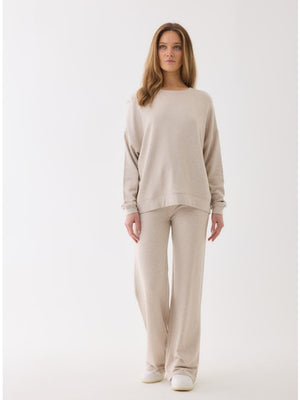 Majestic Filatures French Terry Long Sleeve Crewneck with Banded Bottom