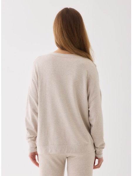 Majestic Filatures French Terry Long Sleeve Crewneck with Banded Bottom
