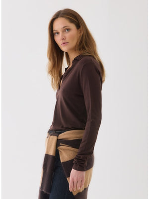 Majestic Filatures Lyocell Cotton Long Sleeve Polo