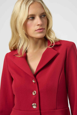 Joseph Ribkoff Scuba Crepe Peplum Blazer, Deep Cherry
