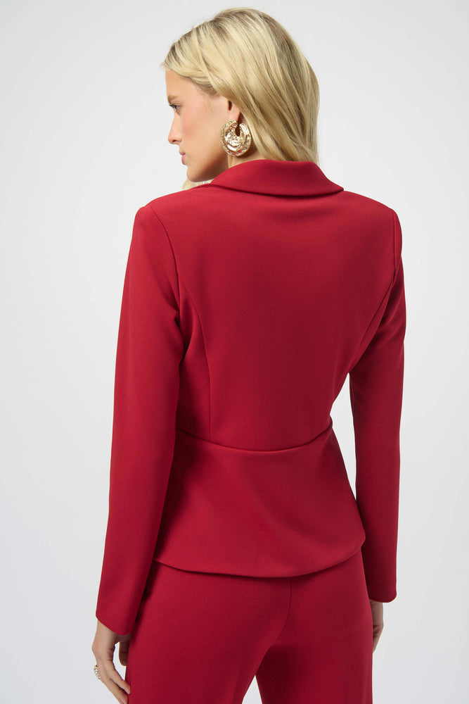 Joseph Ribkoff Scuba Crepe Peplum Blazer, Deep Cherry