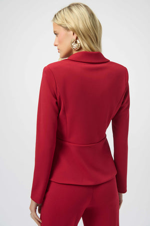 Joseph Ribkoff Scuba Crepe Peplum Blazer, Deep Cherry