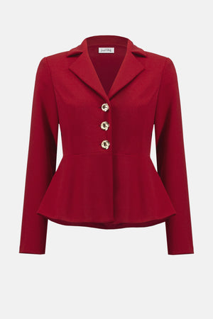 Joseph Ribkoff Scuba Crepe Peplum Blazer, Deep Cherry