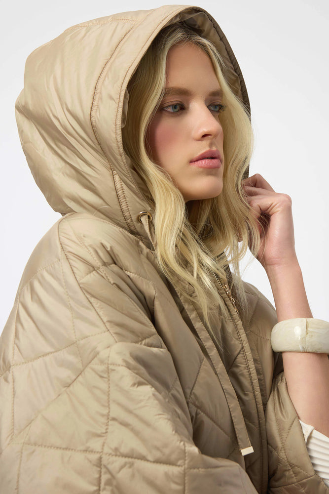 Joseph Ribkoff Woven Diamond Quilt Hooded Jacket