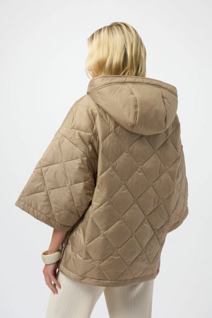 Joseph Ribkoff Woven Diamond Quilt Hooded Jacket