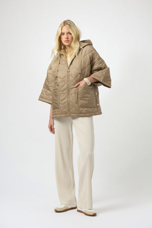 Joseph Ribkoff Woven Diamond Quilt Hooded Jacket