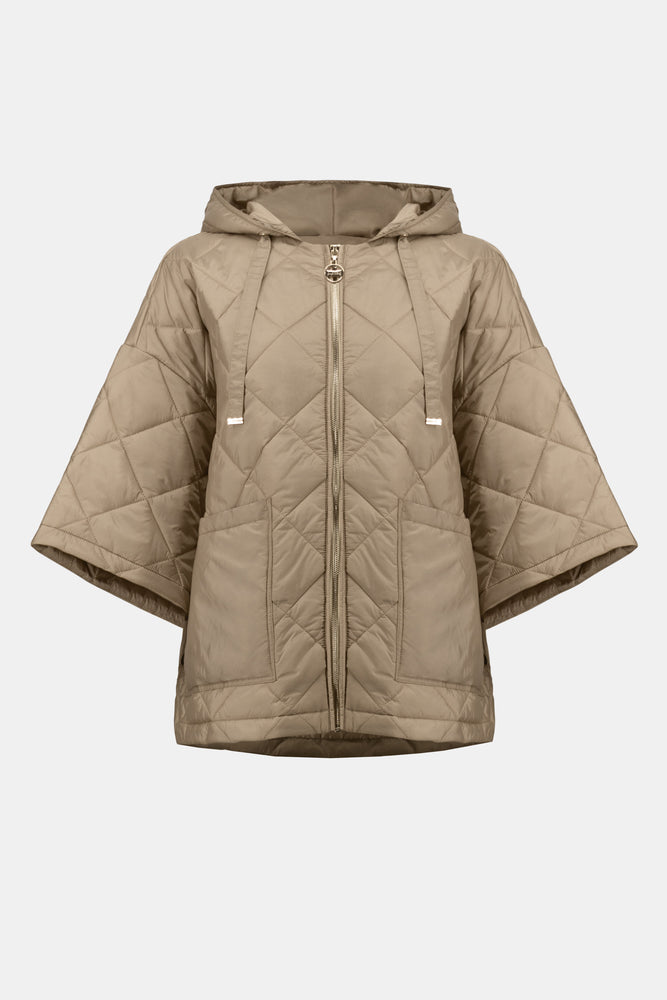 Joseph Ribkoff Woven Diamond Quilt Hooded Jacket