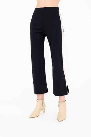 Elaine Kim Bobbi Tech Stretch Cropped Pants with Side Contrast Stripe