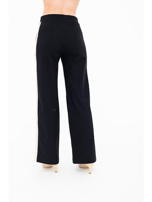 Elaine Kim Benten Tech Stretch Slouchy Pants with Side Contrast Stripe