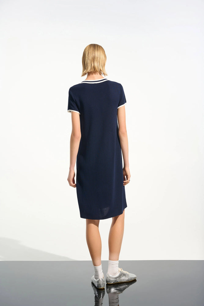 Joseph Ribkoff Knit A-Line Dress with Rib Trim – Intrigue Fine Apparel