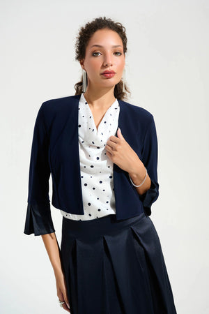 Joseph Ribkoff Silky Knit Cover Up with Stretch Taffeta Cuffs