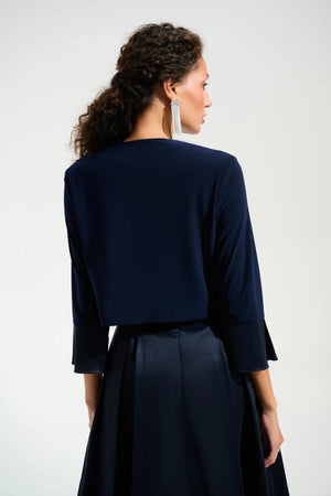 Joseph Ribkoff Silky Knit Cover Up with Stretch Taffeta Cuffs